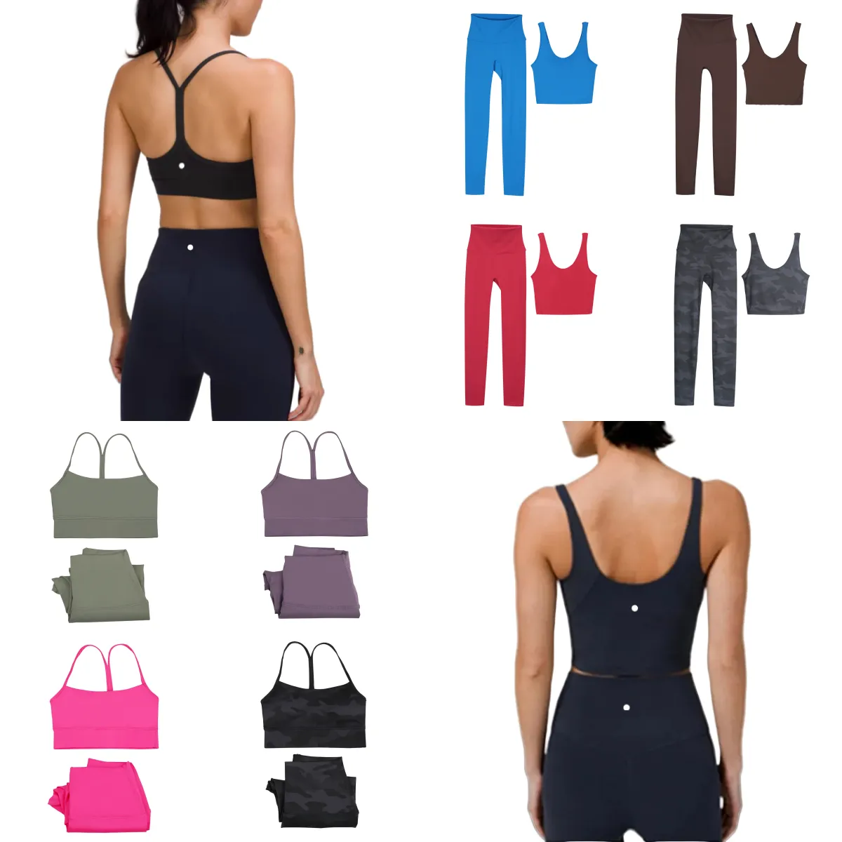Yoga womens Sets Women Workout Yoga Sets sport bras and pants Y-shape U-shape Bra Fitness High Waist Running Sports 2 Pieces Luluity Lemonitys set Align Leggings