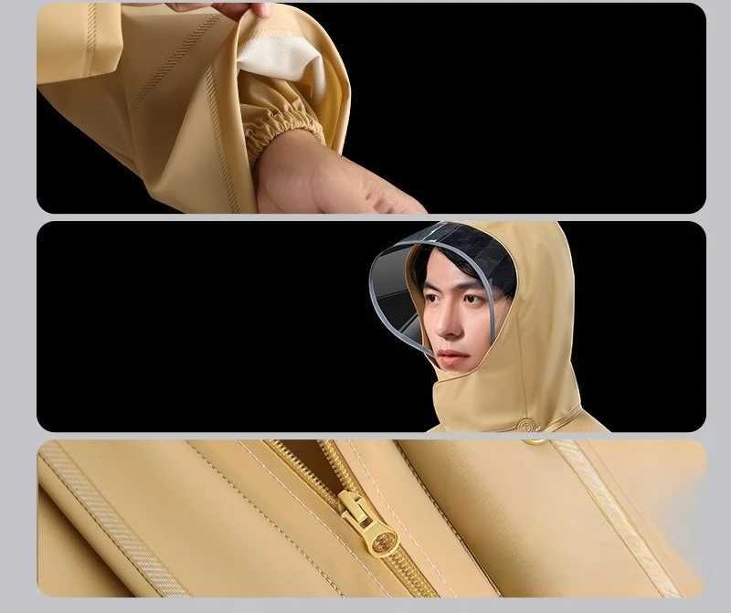 Heavy Rainproof Thickened Motorcycle Raincoat Set Mens Long-style Design Full-body Waterproof for Adult Riders Y250814