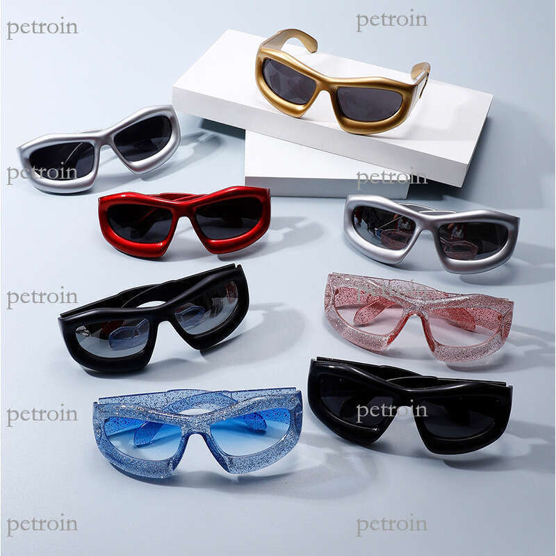 New Large Frame Y2K Wraparound Fashion UV400 Futuristic Style Sunglasses