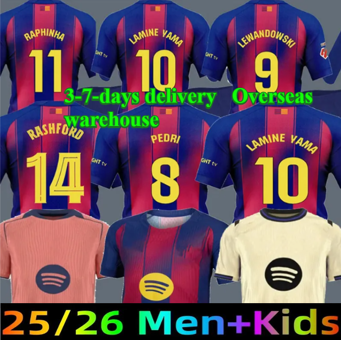 25 26 LAMINE YAMAL Lewandowski RASHFORD soccer jerseyS OLMO GAVI Raphinha FERRAN 2024 2025 football shirt kids home away men kids kit fans player Copa del Rey FINAL698