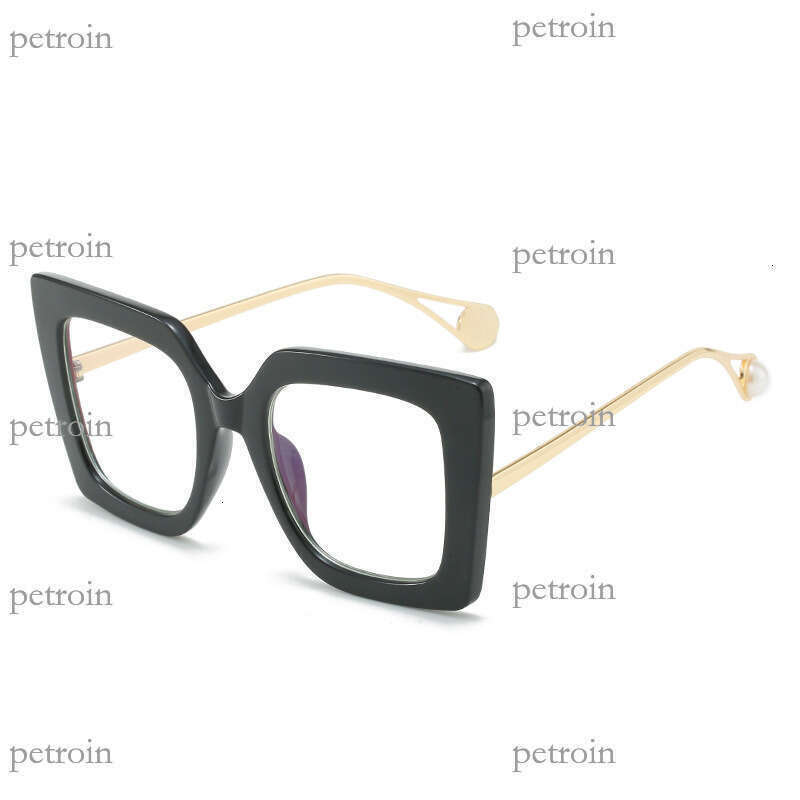 New Large Fashionable Personality Non-Prescription for Women Full Square Two-Tone Frame Blue Light Blocking Glasses Trendy