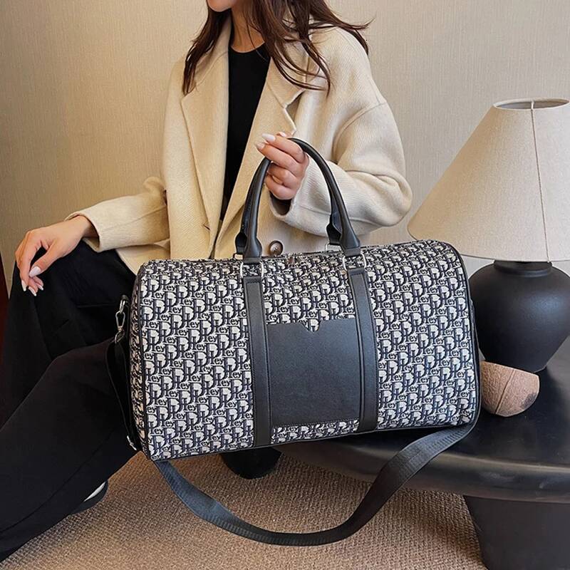 Women's Travel Totes Gym Duffle Sports Fiess Business Casual Lage Canvas Letter Handbag Outdoor Shoulder Weekend Bag