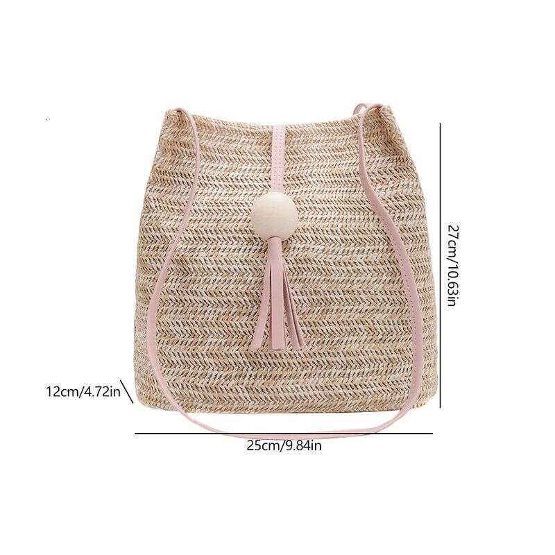 Straw for Women Shoulder Casual Woven Crossbody Bags Summer Beach Rattan Raffia Boho Bag Large Capacity