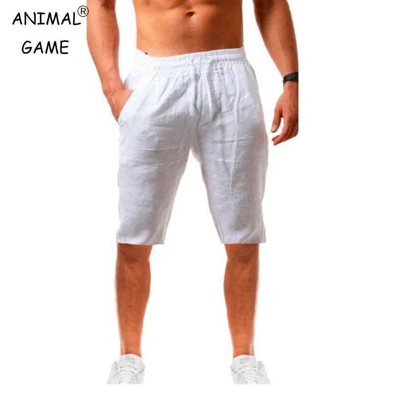 Summe Mens Linen Cotton Shorts Pants Male Breathable Solid Color Trousers Fitness Streetwear 3XL Y250814