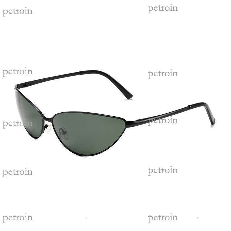 New Trendy Personality Polarized Metal Cat Eye Spring Hinge Sunglasses Future Y2K Hot