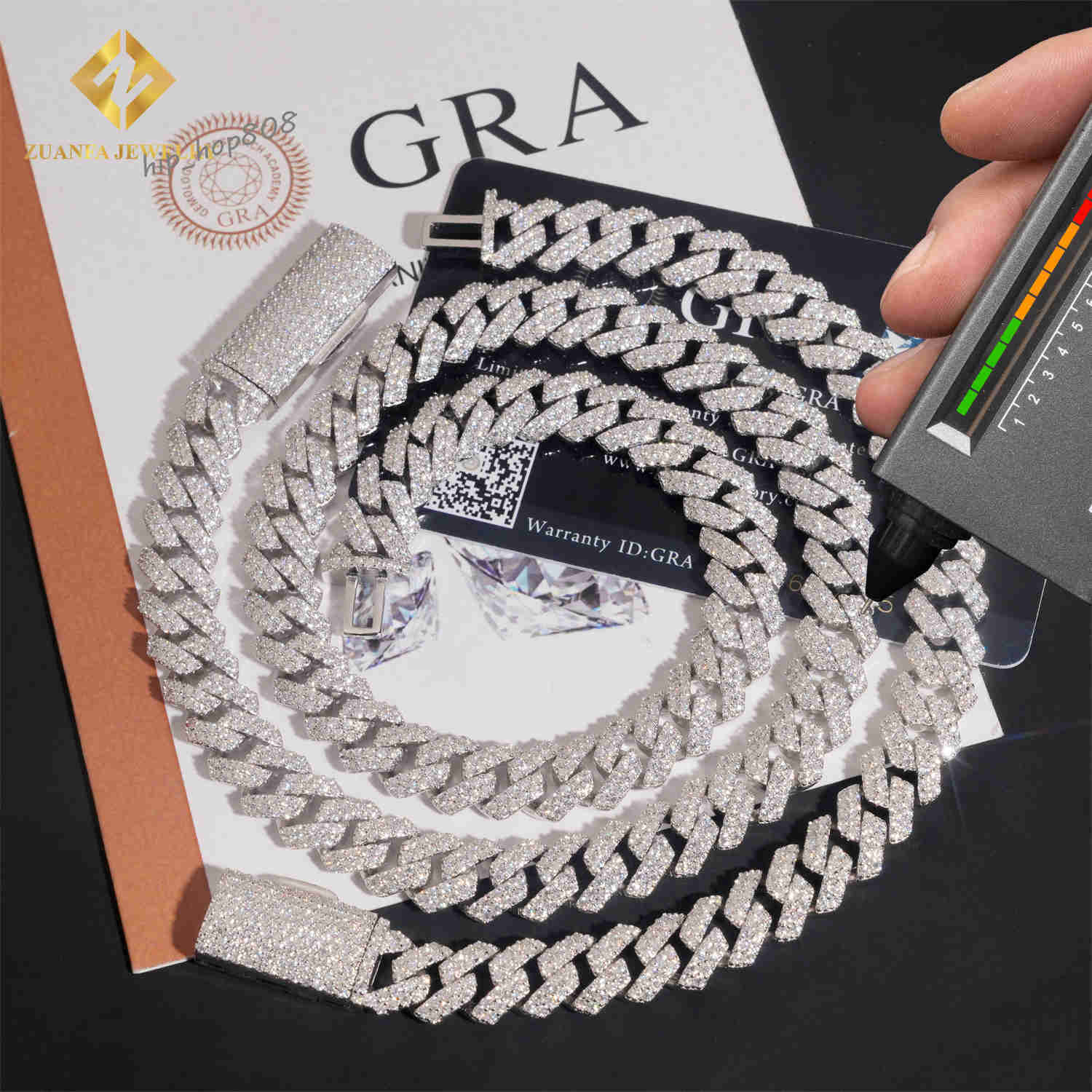 Sale Promotion 10mm Fine Men Jewelry Iced Out Diamond Cuban Link Chain Hip Hop Jewelry VVS Moissanite Bracelet Necklace