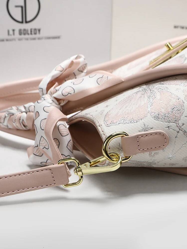 Original Handheld Tote With Delicate Flower Printing Scarves Women Stylish And Large Capacity Shoulder Bag