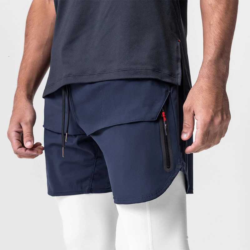 Mens Quick-Dry Breathable 2025 Summer New Athletic Training Shorts with Zip Pocket for Running Gym Workout Y250814