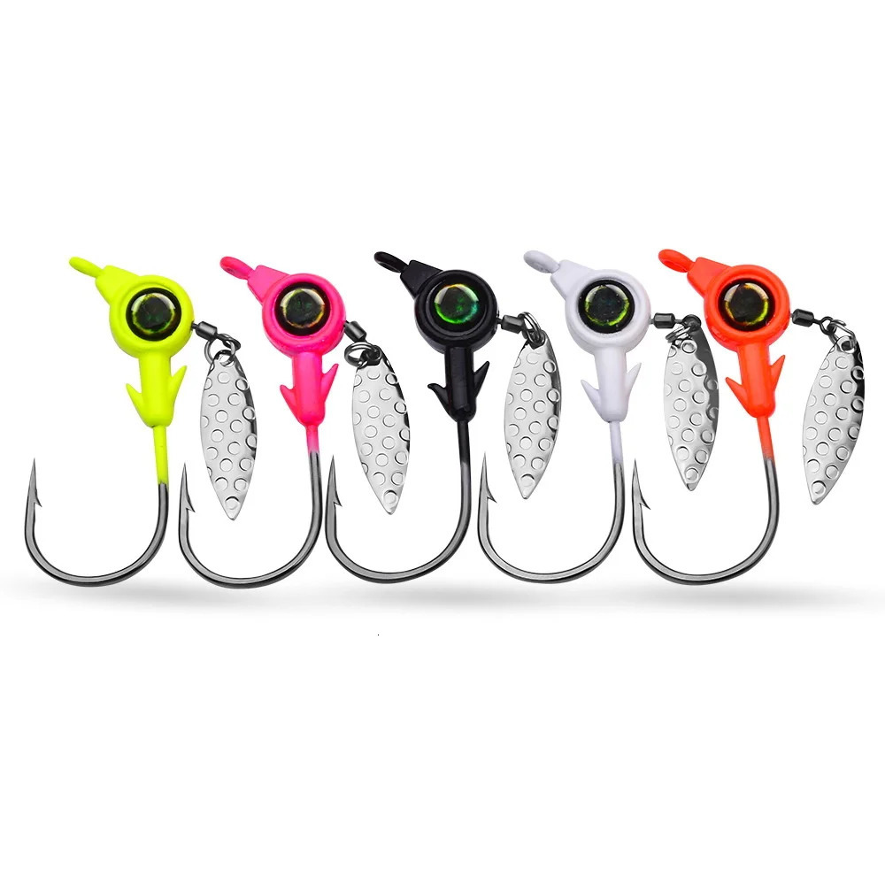 3pcs Jig Head Hook 35g 5g 7g 10g Fishing Rotating Sequins Lure Metal Spoons Hard Baits For Soft Worm Tackle 250807