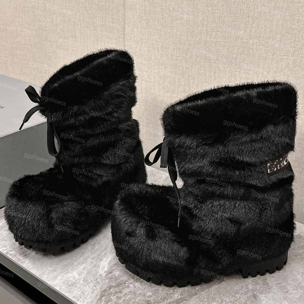12A Top Quality Designer Snow Boots Alaska Boots Fur Ski Bootie Women Men Luxury Winter Warm Boots Top Quality Booties NO Box
