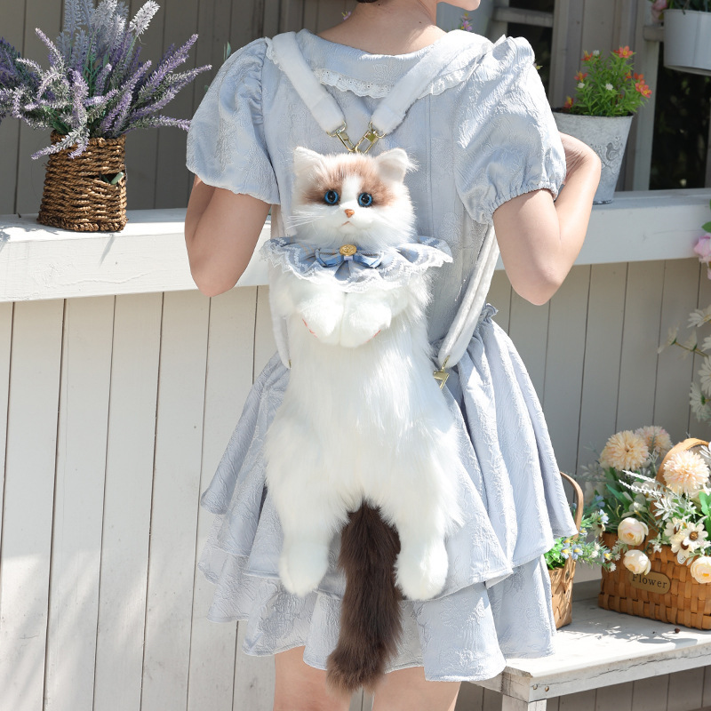 2025 Autumn New Women's Shoulder Bag Couple Bag Cloth Doll Cat Backpack Plush Toy Doll Birthday Gift Autumn New Designer Backpack