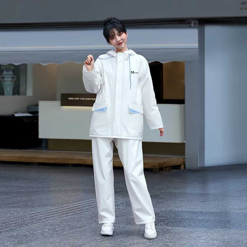 New Raincoat Split Thickened Raincoat suit Rainproof Windproof Wear-resistant Breathable Raincoat with Hat For Adult Man Woman Y250814