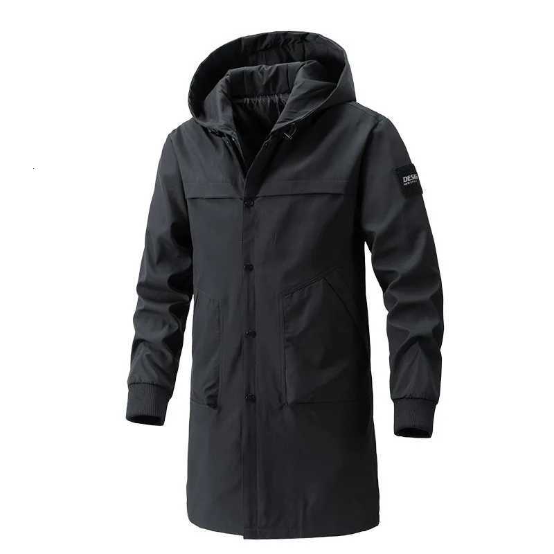 9XL Trench Coat Men Plus Size Long Windbreaker Spring Autumn New Mens Hooded Jacket for Men 8XL Men Clothing W250815