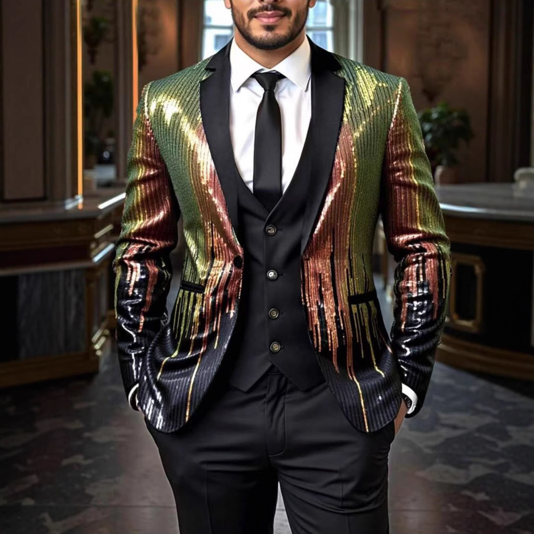 Customized 2piece jacquard jacket pants for mens suit with foot lapel double chest wedding strap custom plus size 240807