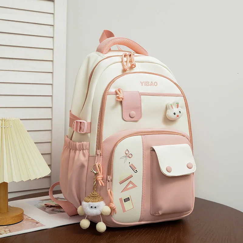 Cute rabbit school backpack for teenage Fashionable splicing color contrast fresh lady knapsack schoolbags 250809