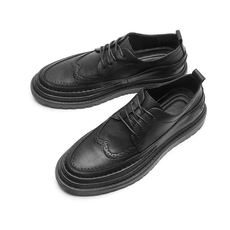Block Business Dress Leather Shoes