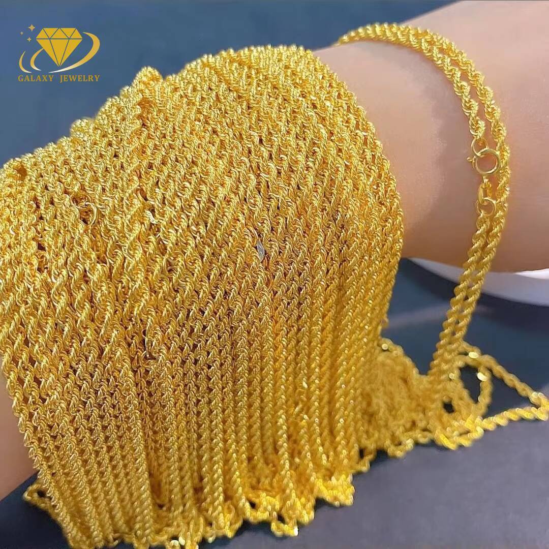 Cadena De Oro 18k Twisted Rope Chain Solid Gold Jewelry Gold Rope Chain Au750 18 Karat Pure Gold Rope Chain Necklace