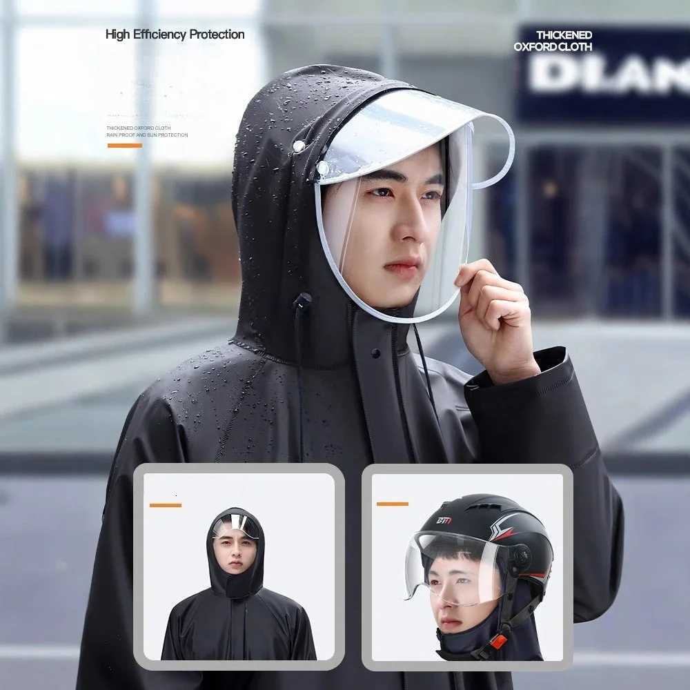 Motorcycle raincoat set Mens rain pants Riding adult long full body waterproof and rainstorm proof thickened raincoat Y250814