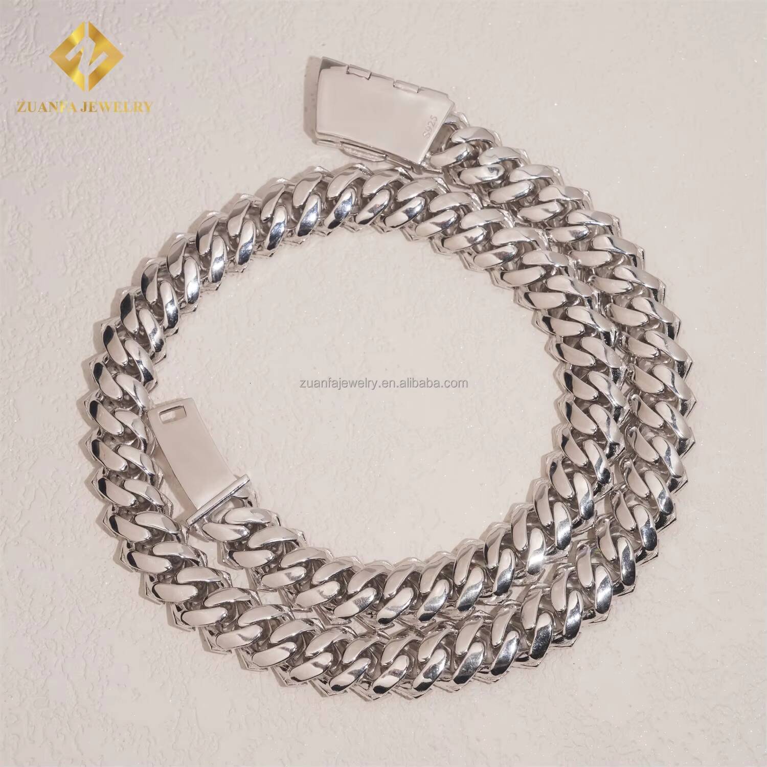 Hot Selling Fire Jewelry Buss Down Big Guy 15mm 3Rows Iced Out Man Hip Hop Jewelry GRA Certificate Moissanite Miami Cuban Link