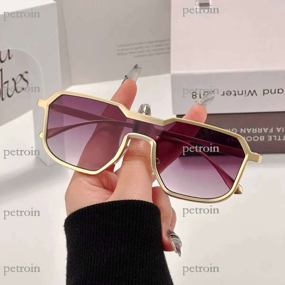 New One-piece Lens Men's Driving Steampunk Versatile Metal High-end Sunglasses