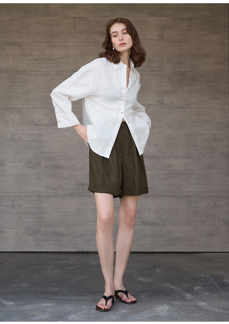 Old Style Pink Linen Loose Summer Relaxed Simple Commuting Cool Sun Protection Long Sleeve Shirt