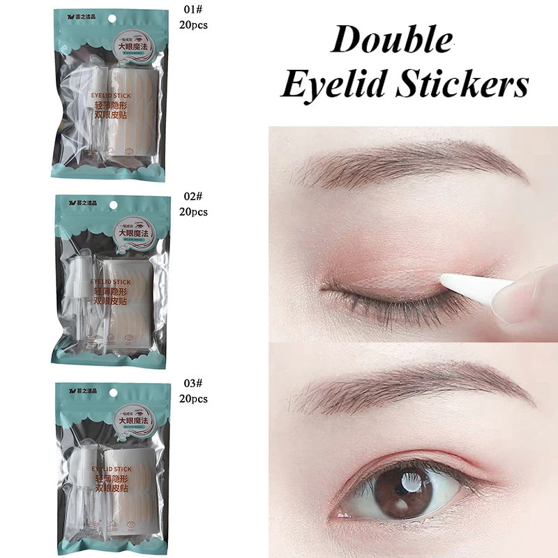 240pcs/pack Double Eyelid Tape Three Styles Big Eyes Invisible Eyelid Sticker Glue Free Self-adhesive Double Eyelid Patches 250811