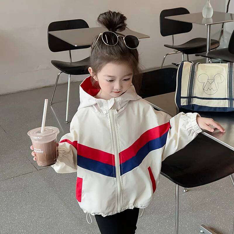Coat Hardshell 2024 New Girls Baby Western Style Top Children Spring And Autumn Interchange Jacket