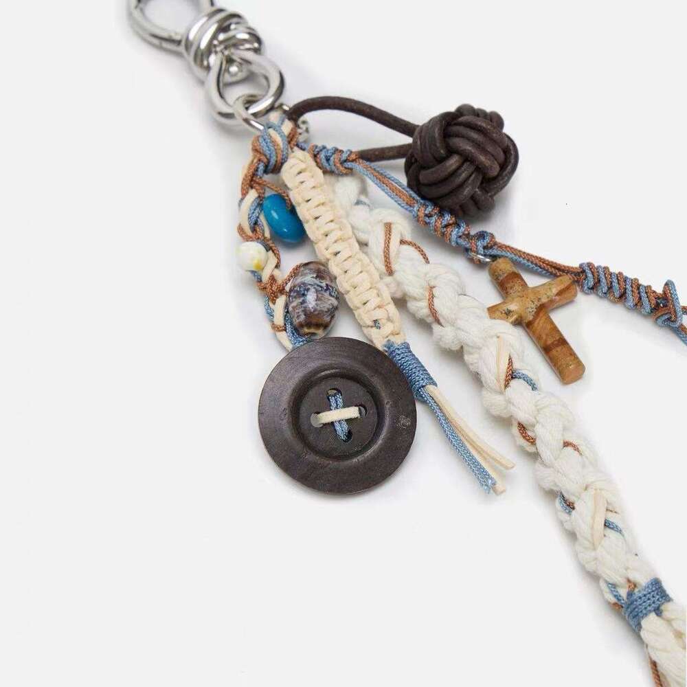 Bag charms Ethnic Style Designer charm Handmade Wrapped Woven Bag Pendant Phone Chain Mixed Color Beaded Keychain Accessory