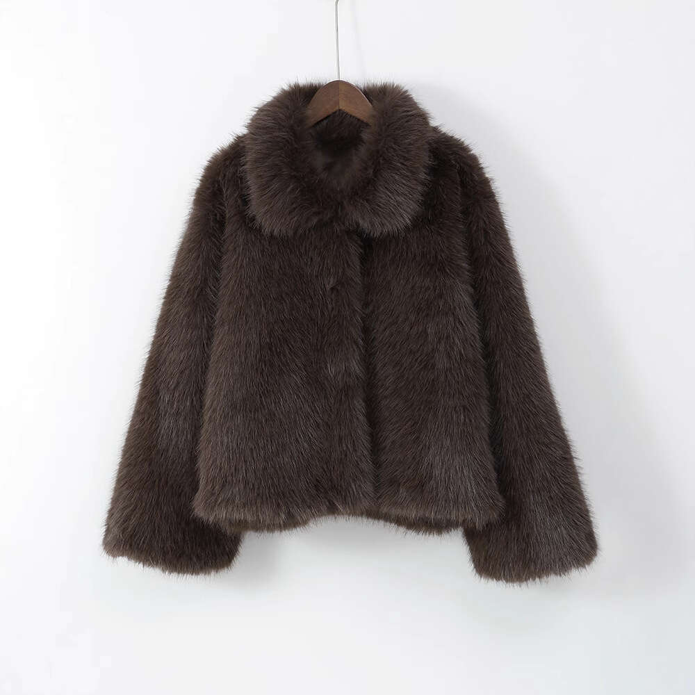 Winter fur coat for women, retro, slimming, casual faux fur, high-end short, soft, eco-friendly, long plush for warmth