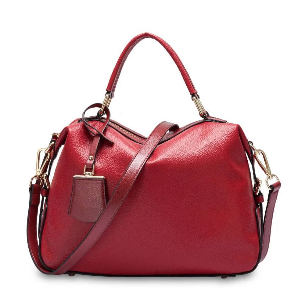 Zency Fashion Women Tote Bag 100% Genuine Leather Handbags Female Boston Charm Messenger Crossbody Purse Shoulder Bags