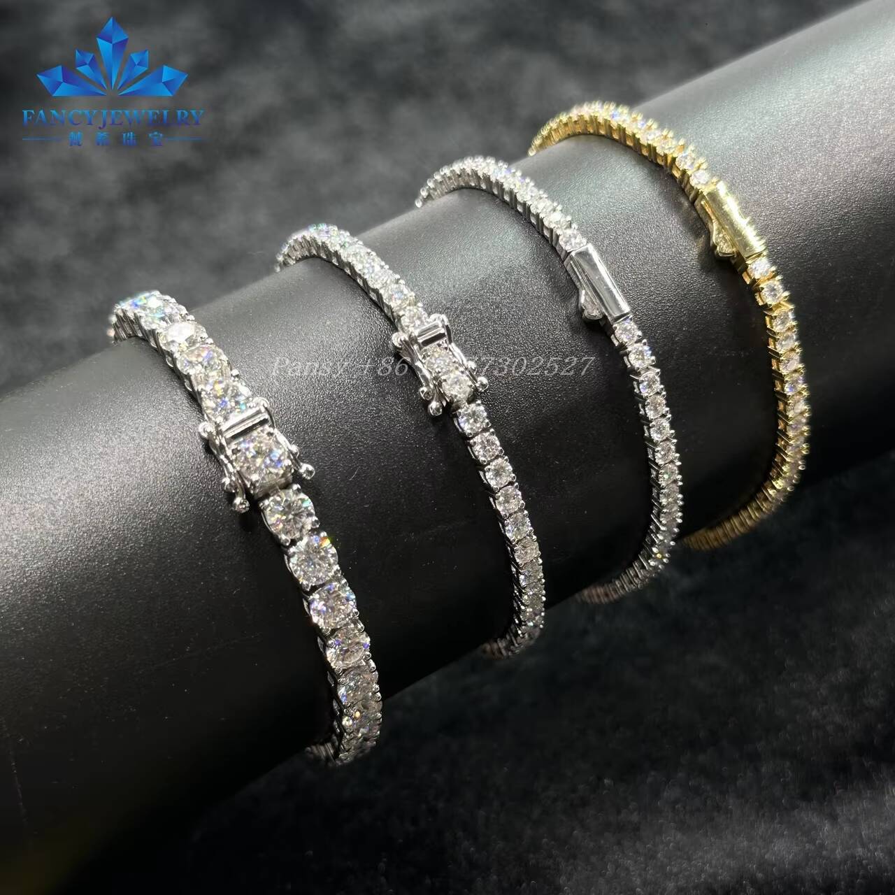 Dropshipping Fine Silver 3mm 4mm 5mm VVS Moissanite Diamond Tennis Chain Bracelet and Necklace for Men and Women