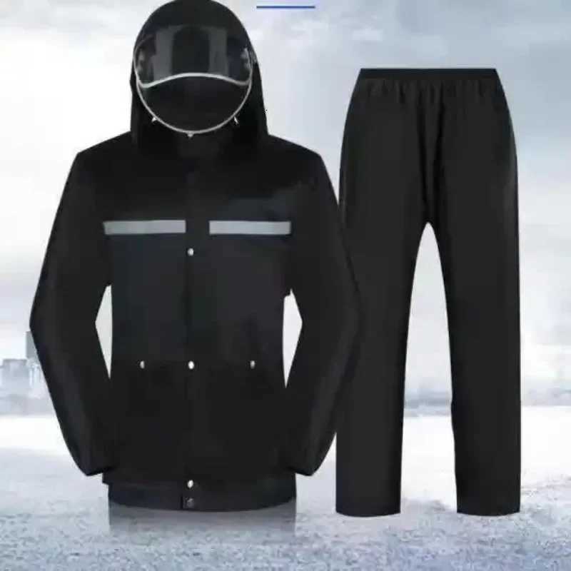 Raincoat Rain Pants Suit Mens Long Body Anti-rainstorm Electric Motorcycle Take-away Riding Raincoat Y250814