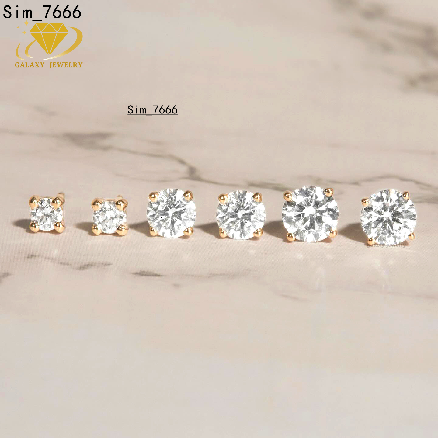 Elegant Fashion Jewelry Gold Earrings 10k 14k 18k Women Simple Luxury 925 Silver 4 Prong VVS1 Moissanite Diamond Stud Earrings