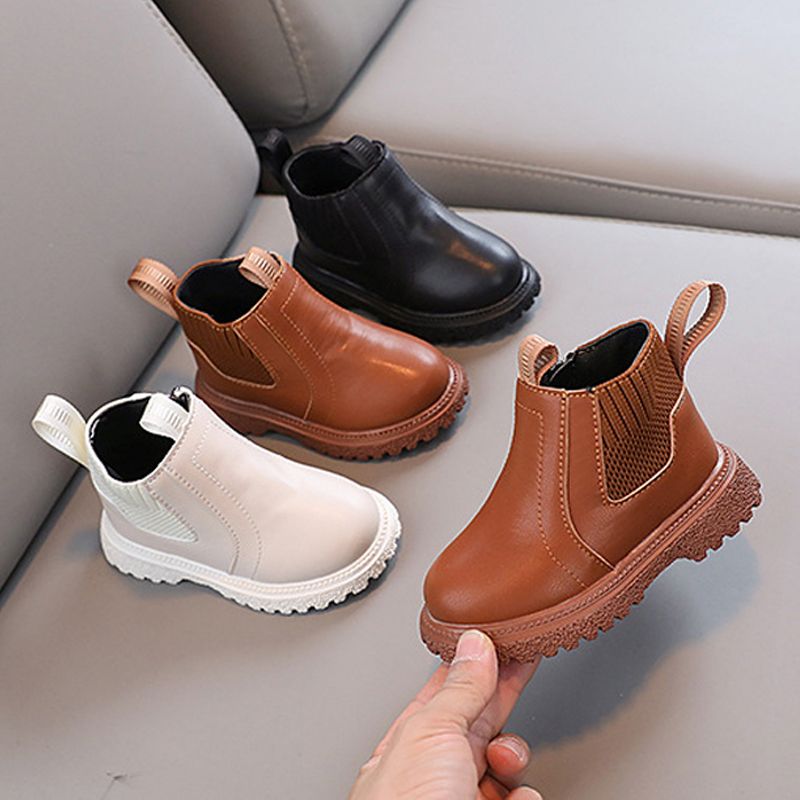 Fashion Kids Boots PU Leather Boots New Winter Children's Shoes Kidsnest Boys Girls Anti Slip Foot Warmer Toddler Snow Boots Size US 5C-12.5C