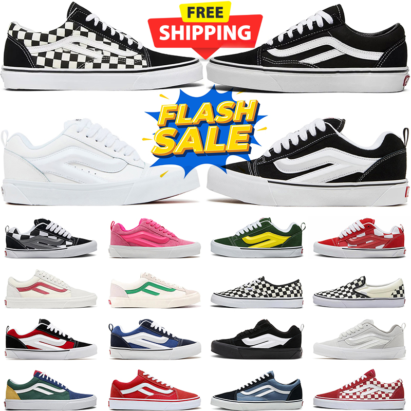 free shipping designer casual vanse shoes knu skool mens sneakers women trainers Canvas skate shoe Triple white black sport chaussures