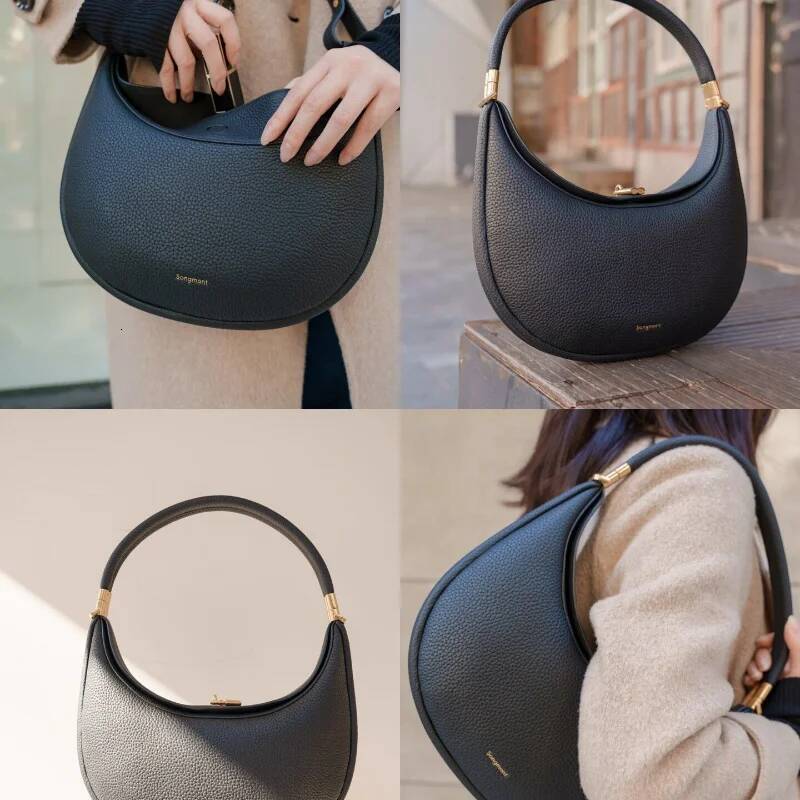French Elegant Crescent Brand Design High Quality Genuine Leather Shoulder Bag New Fashion Handheld Underarm Bags