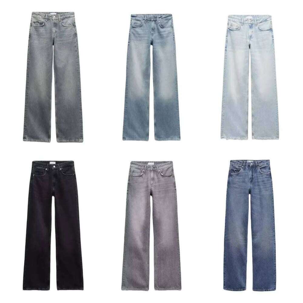 Z1975 straight height waist long jeans 2025 traf Autumn/Winter New Wash Product y2k Classic Jeans for women