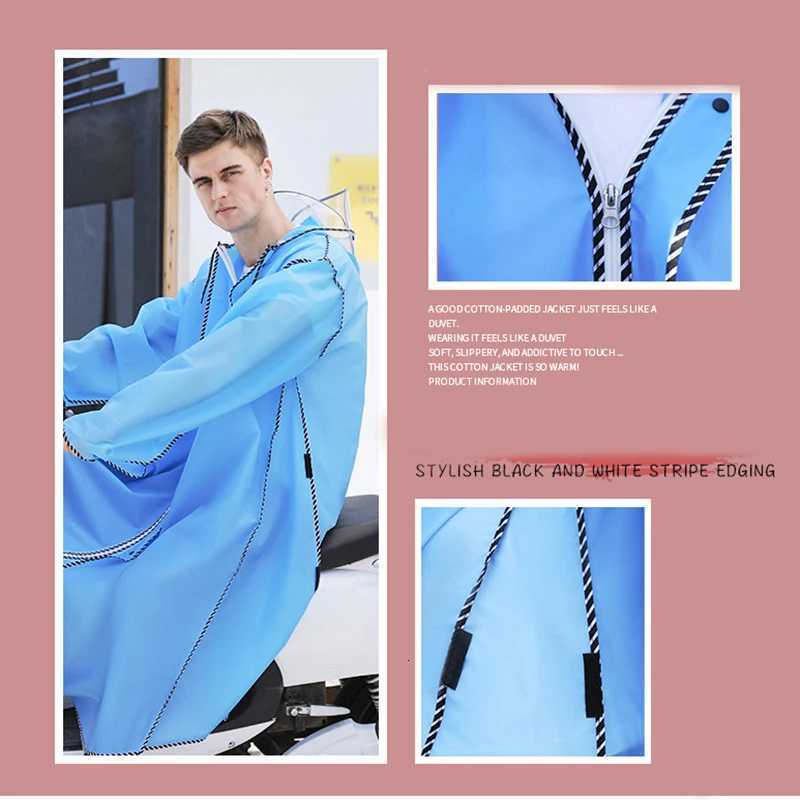 2020 Double brim Raincoat Women/Men Zipper Hooded Poncho Motorcycle Rainwear Long Style Hiking Poncho Environmental Rain Y250814