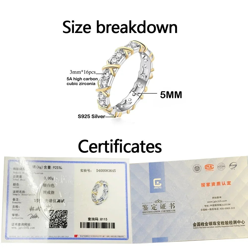 925 Sterling Silver Crossover Knots Ring 5A High Carbon Cubic Zirconia Ring for Woman Wedding Crystal Jewelry 250807