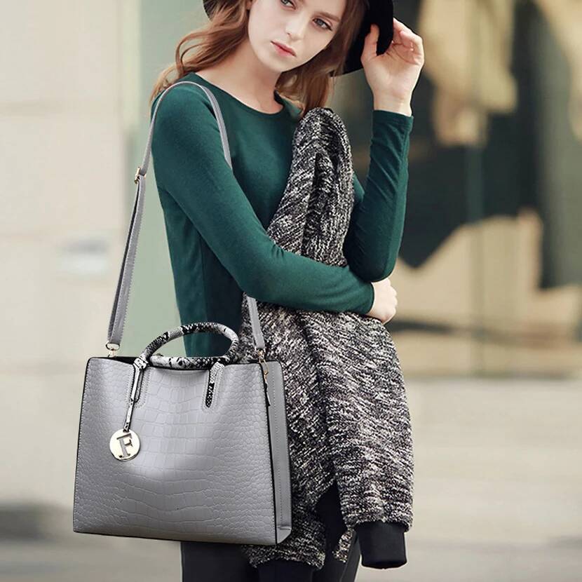 Crocodile Pattern Handbags Set Fashion Leather Crossbody Bags For Women Designer Large Capacity Tote Bag Sac A Main