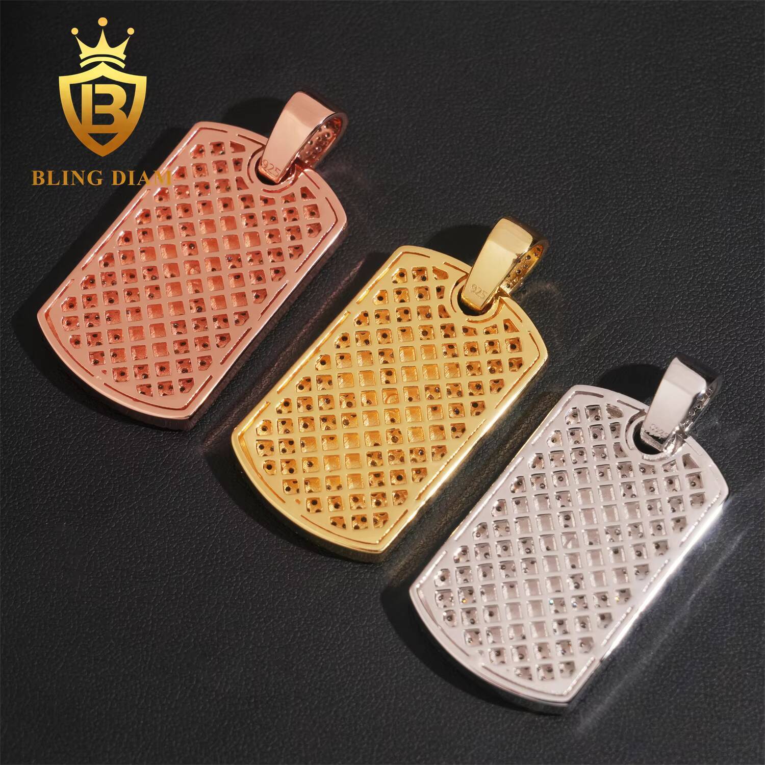 Hip Hop Jewelry Tag Pendant Fully Iced Out Moissanite Diamond Pendant 925 Soild Silver Ready to Ship