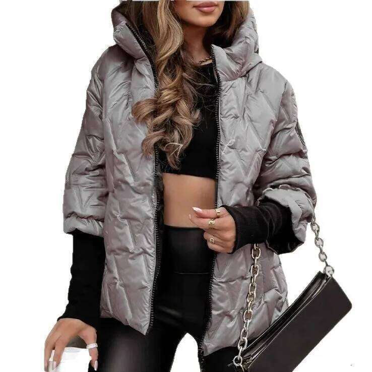 Designer Clothing 2025 Oversized Hooded Jacket For Women With Pockets And Zipper Long Sleeve Loose Coat Street Fashion Outerwear