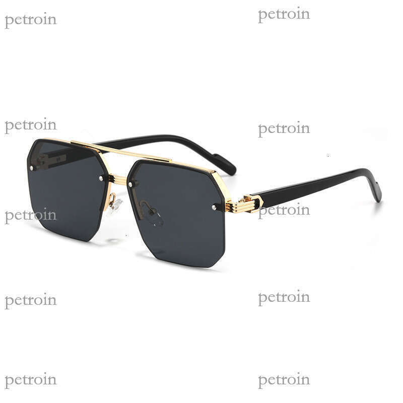 New Frameless Fashion Metal for Men and Women, Unique High-end Square Street Style Driving UV Protection Sunglasses Trend