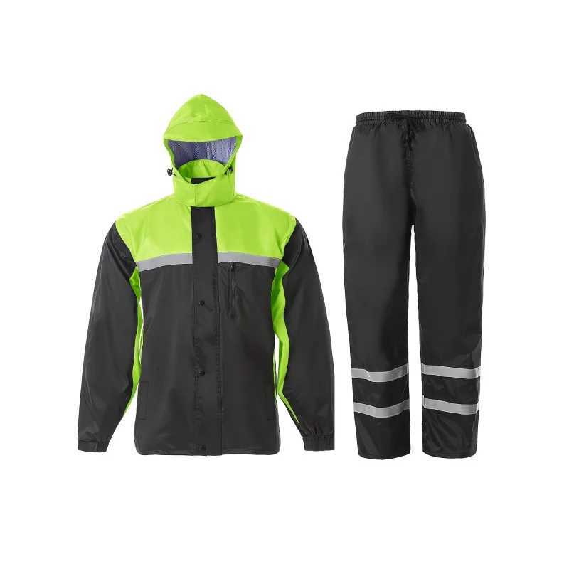 Mens Rain Suit High Visibility Reflective Work Rain Pants For All Sport Farm Fishing Motorcycle Y250814