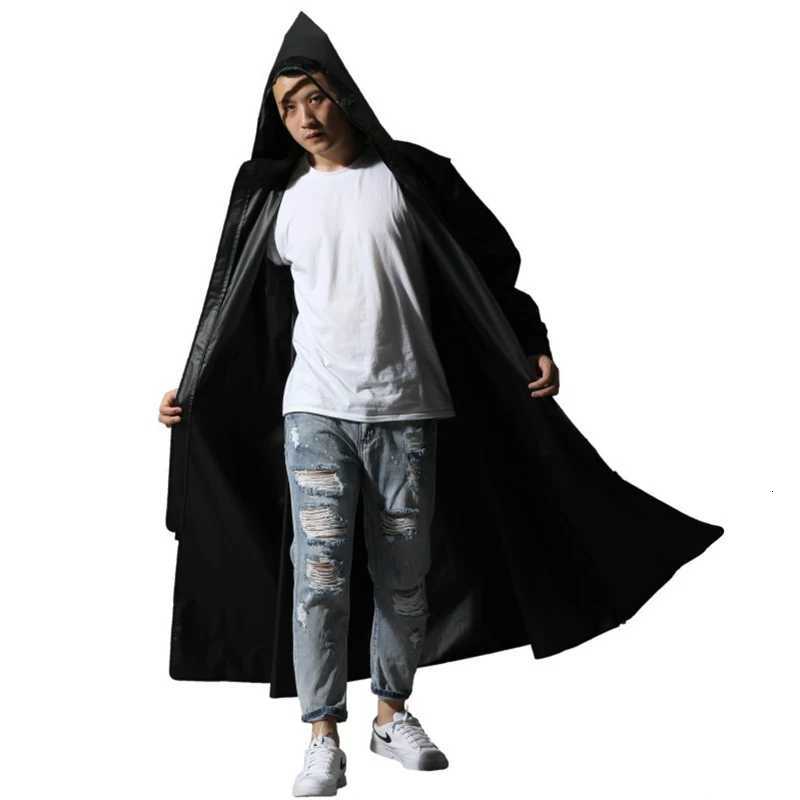 Hooded Rain Poncho Waterproof Windbreaker Women Raincoat Men Black Rain Clothes Covers EVA Rain Coats Motorcycle Rainwear Y250814