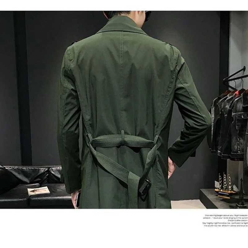 Man Trench Coat Lapel Windbreaker Leisure Time Business Affairs British Style Trench Coats Fashion Trend Show Thinness Coat W250815