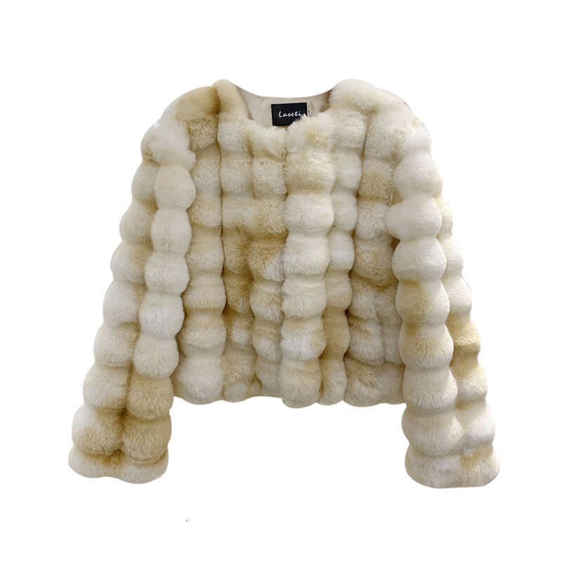 Faux Fur Coat Women New Style Short Imitation Fur Plush Collarless Top Short Top 2025 Autumn and Winter Warm and Trend