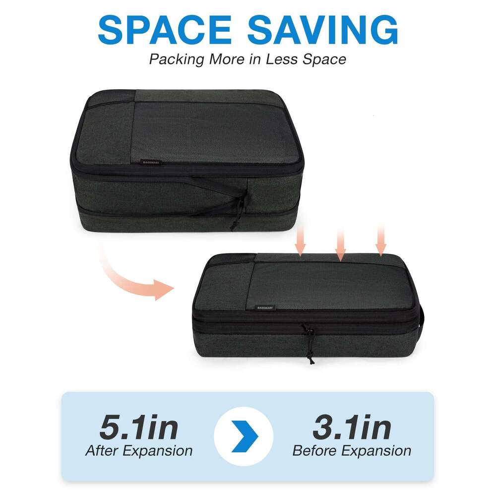 Designer bag 52 BAGSMART Compression Cubes Men Travel Expandable Organizer Carry on Lage Packing Organizers for Women