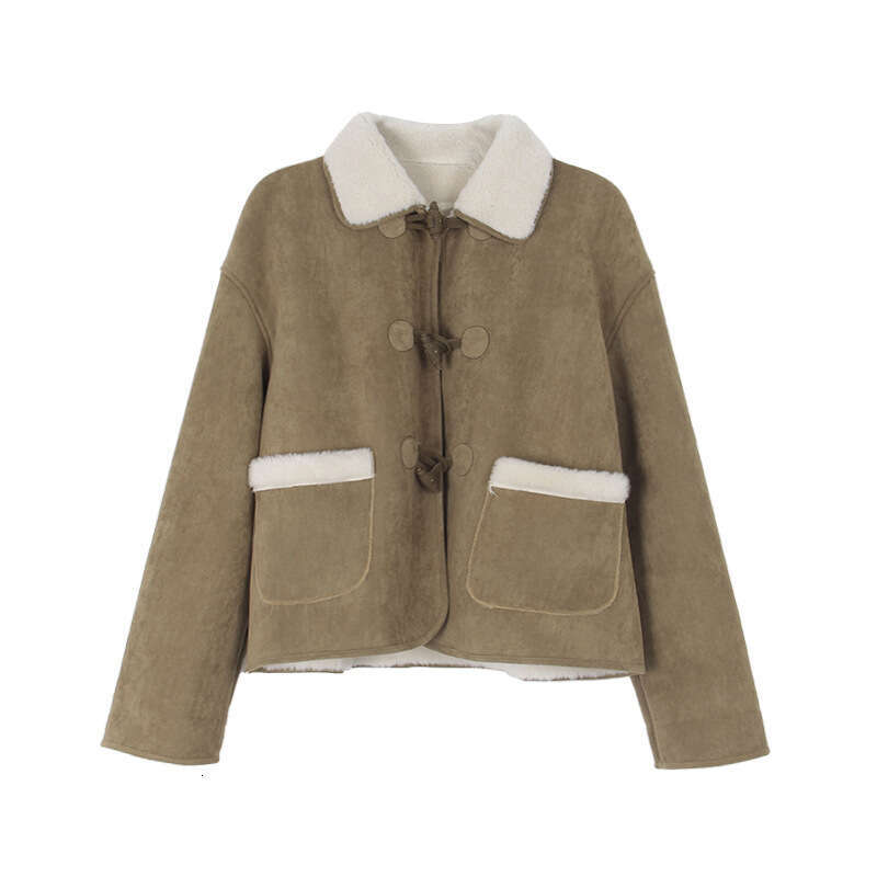 Retro imitation lamb fur coat, women's winter new fur one-piece top