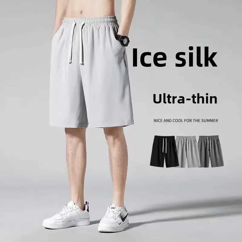 Shorts Loose-Fit Plus Size Mens Summer Thin Hong Kong Style Outerwear Pants Ultra-Thin Stocking Pants Casual Wear Y250814